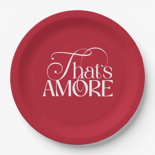 That’s Amore Red script Bridal Shower Papieren Bordje (Voorkant)