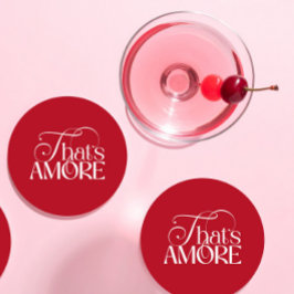 That’s Amore Red script Bridal Shower Ronde Kartonnen Onderzetter