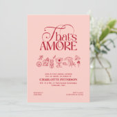 That’s Amore Red soft pink Bridal Shower invite Kaart (Staand voorkant)