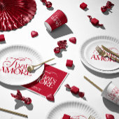 That’s Amore Red typography Bridal Shower napkin Servet