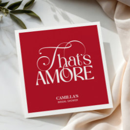 That’s Amore Red typography Bridal Shower napkin Servet