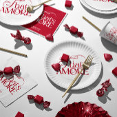 That’s Amore Red typography Bridal Shower napkin Servet