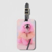 That’s Hot That’s Pink Retro Kawaii Poodle Poster Bagagelabel (Voorkant (verticaal))