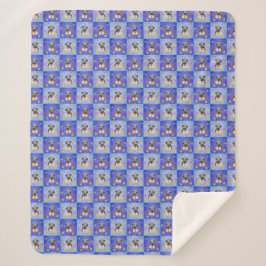 Thatch Border Terrier patchwork Pattern Sherpa Deken