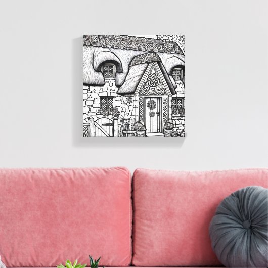 Thatch Cottage #1 Canvas Afdruk (Insitu (Woonkamer))
