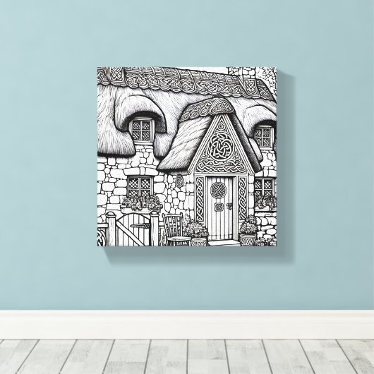 Thatch Cottage #1 Canvas Afdruk (Insitu (Houten vloer))