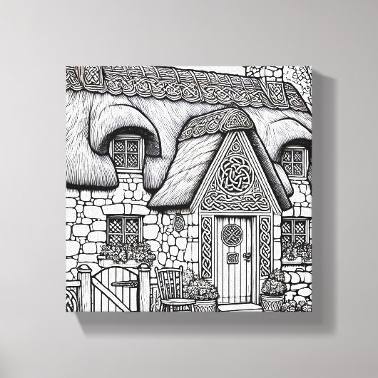 Thatch Cottage #1 Canvas Afdruk (Voorkant)