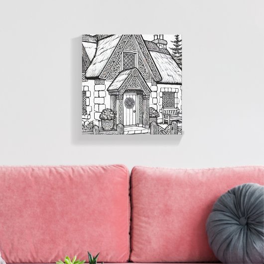 Thatch Cottage #27 Canvas Afdruk (Insitu (Woonkamer))