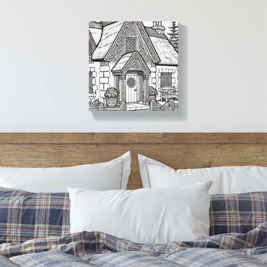 Thatch Cottage #27 Canvas Afdruk (Insitu (Slaapkamer))