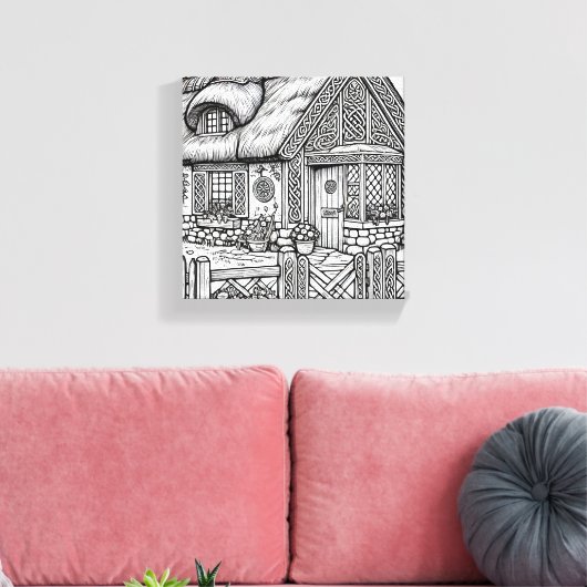 Thatch Cottage #28 Canvas Afdruk (Insitu (Woonkamer))