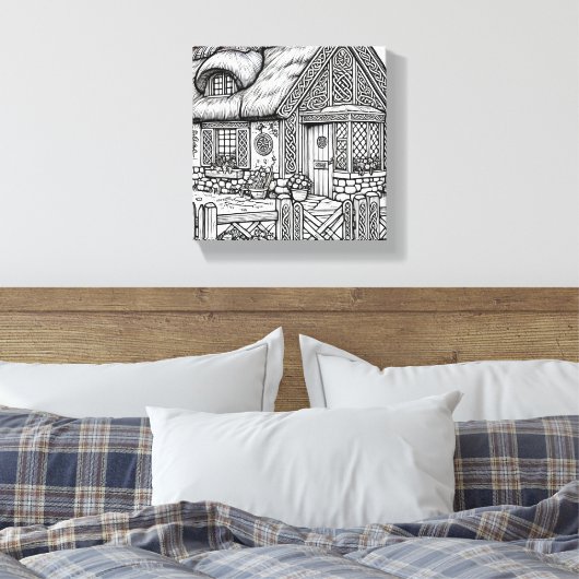 Thatch Cottage #28 Canvas Afdruk (Insitu (Slaapkamer))