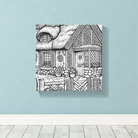 Thatch Cottage #28 Canvas Afdruk (Insitu (Houten vloer))