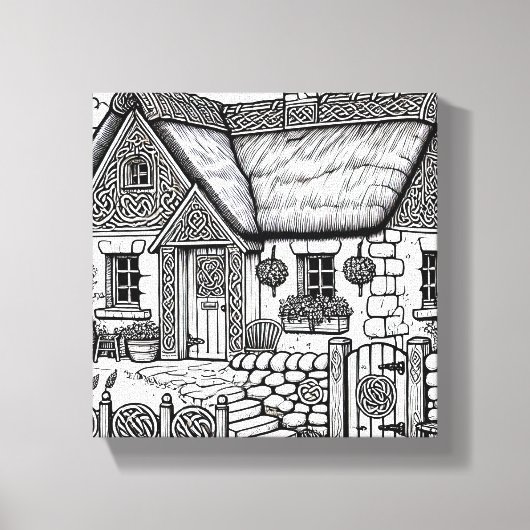 Thatch Cottage #2 Canvas Afdruk (Voorkant)