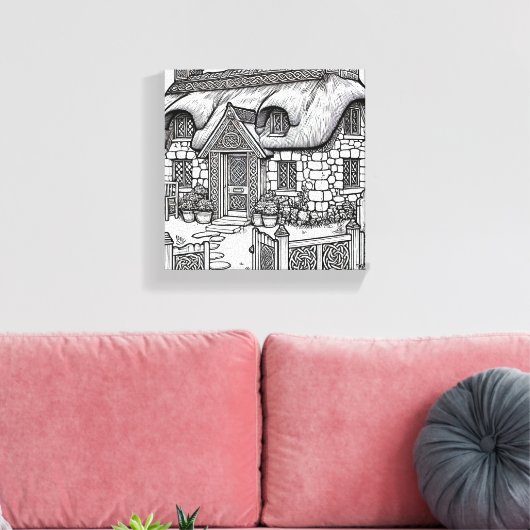 Thatch Cottage #31 Canvas Afdruk (Insitu (Woonkamer))
