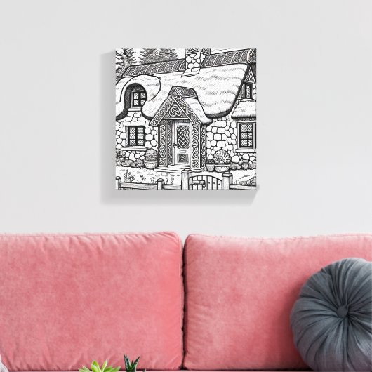 Thatch Cottage #32 Canvas Afdruk (Insitu (Woonkamer))