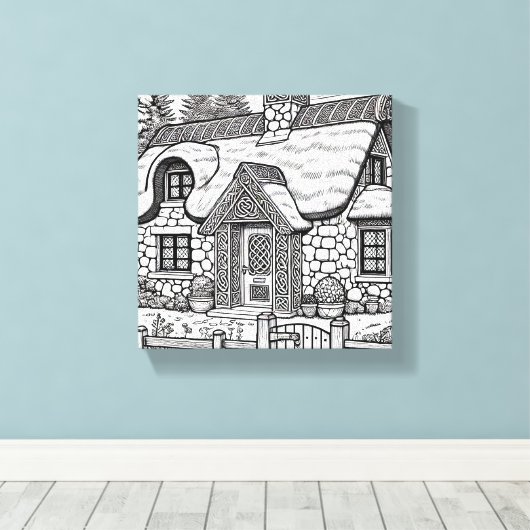 Thatch Cottage #32 Canvas Afdruk (Insitu (Houten vloer))