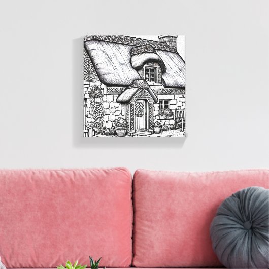 Thatch Cottage #33 Canvas Afdruk (Insitu (Woonkamer))