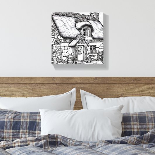 Thatch Cottage #33 Canvas Afdruk (Insitu (Slaapkamer))
