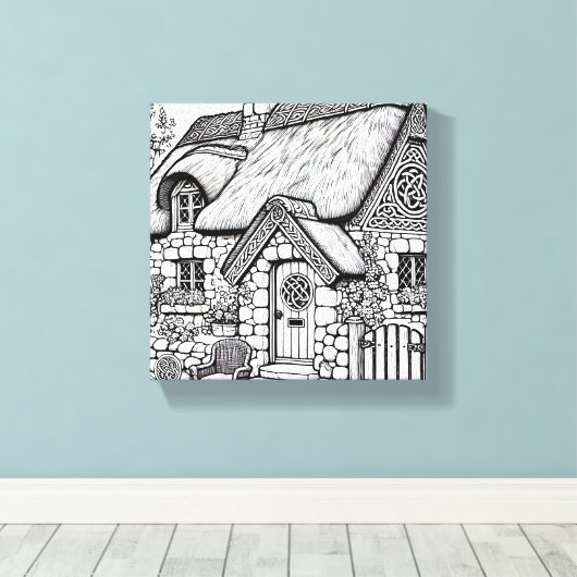 Thatch Cottage #34 Canvas Afdruk (Insitu (Houten vloer))