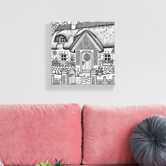 Thatch Cottage #35 Canvas Afdruk (Insitu (Woonkamer))