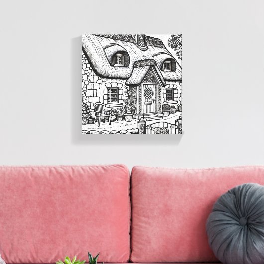 Thatch Cottage #36 Canvas Afdruk (Insitu (Woonkamer))