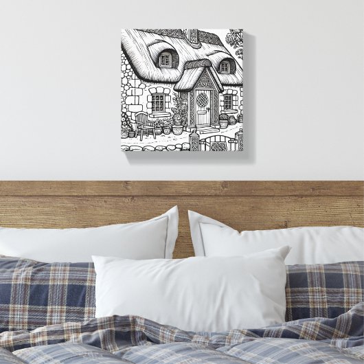 Thatch Cottage #36 Canvas Afdruk (Insitu (Slaapkamer))