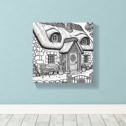 Thatch Cottage #36 Canvas Afdruk (Insitu (Houten vloer))