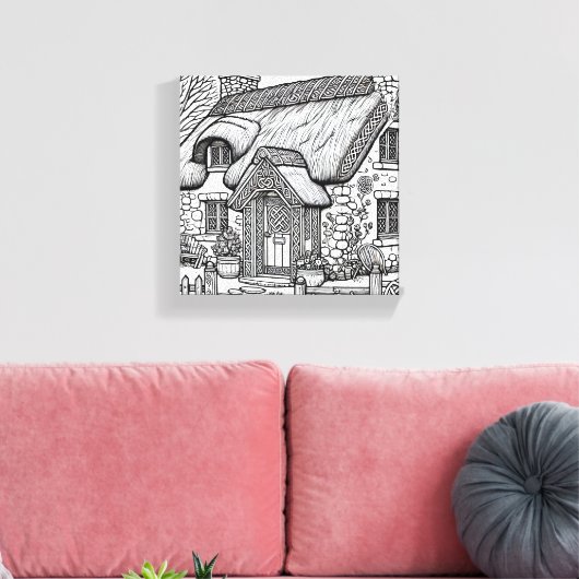 Thatch Cottage #37 Canvas Afdruk (Insitu (Woonkamer))