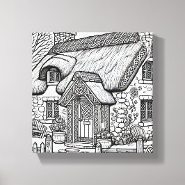 Thatch Cottage #37 Canvas Afdruk