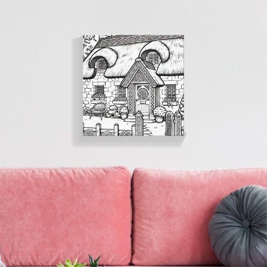 Thatch Cottage #40 Canvas Afdruk (Insitu (Woonkamer))