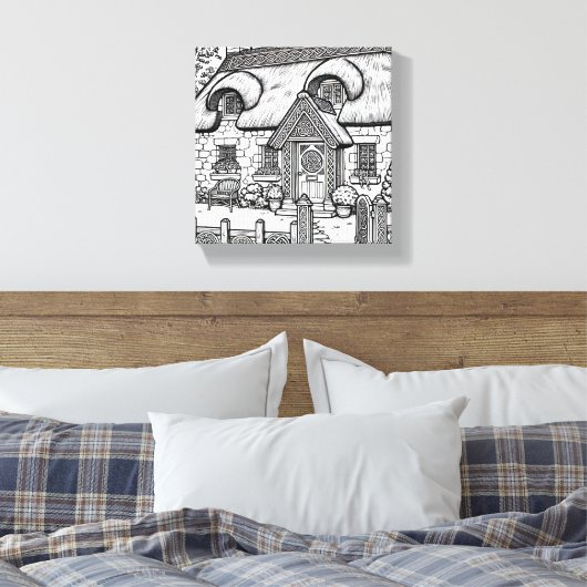 Thatch Cottage #40 Canvas Afdruk (Insitu (Slaapkamer))