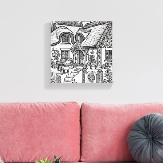 Thatch Cottage #41 Canvas Afdruk (Insitu (Woonkamer))