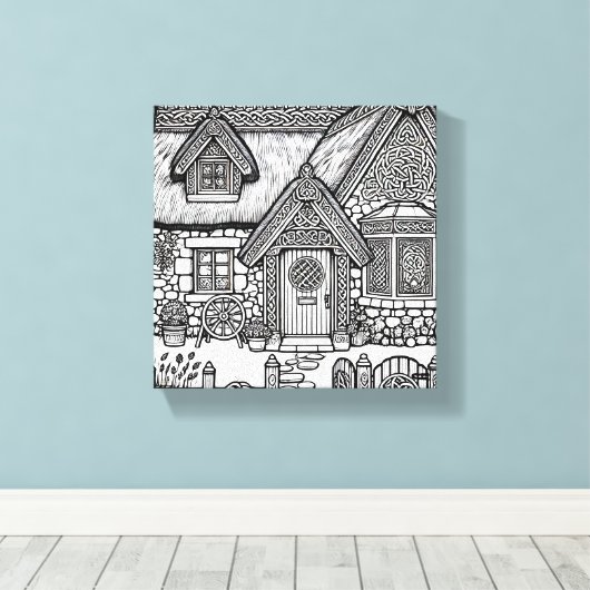 Thatch Cottage #42 Canvas Afdruk (Insitu (Houten vloer))