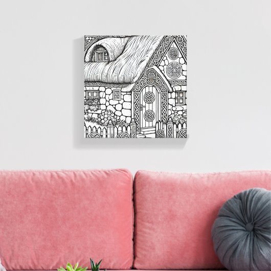 Thatch Cottage #43 Canvas Afdruk (Insitu (Woonkamer))