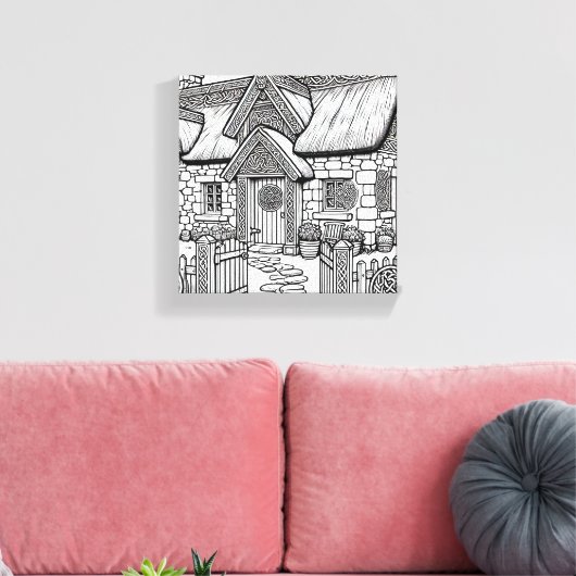 Thatch Cottage #46 Canvas Afdruk (Insitu (Woonkamer))