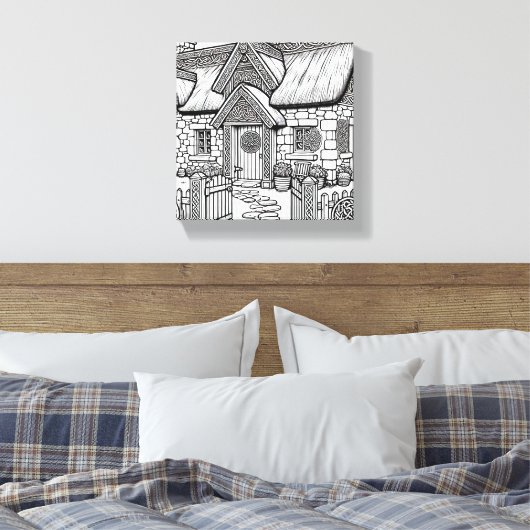 Thatch Cottage #46 Canvas Afdruk (Insitu (Slaapkamer))