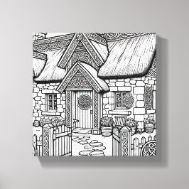 Thatch Cottage #46 Canvas Afdruk