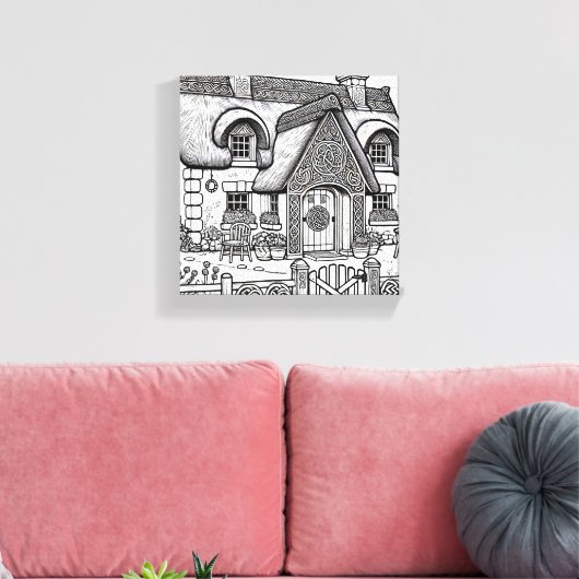 Thatch Cottage #47 Canvas Afdruk (Insitu (Woonkamer))