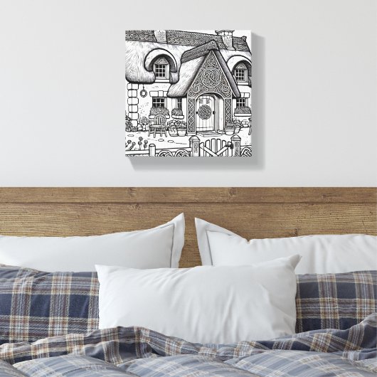 Thatch Cottage #47 Canvas Afdruk (Insitu (Slaapkamer))