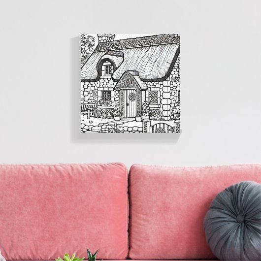Thatch Cottage #48 Canvas Afdruk (Insitu (Woonkamer))