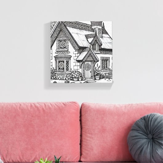 Thatch Cottage #49 Canvas Afdruk (Insitu (Woonkamer))