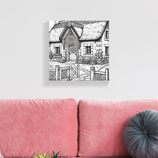 Thatch Cottage #50 Canvas Afdruk (Insitu (Woonkamer))
