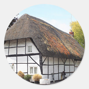 Thatched cottage, Verenigd Koninkrijk 1 Ronde Sticker