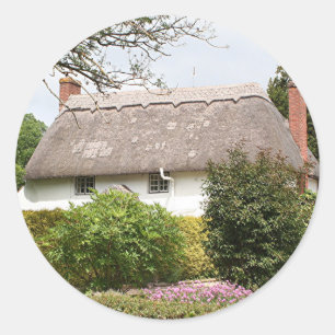 Thatched cottage, Verenigd Koninkrijk 4 Ronde Sticker
