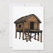 Thatched House Brown Building Invitation Kaart (Voorkant)
