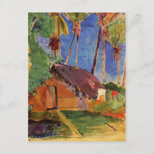 "Thatched Hut under Palms" - Paul Gauguin Briefkaart
