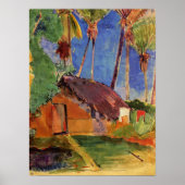 'Thatched Hut under Palms' - Paul Gauguin Print (Voorkant)