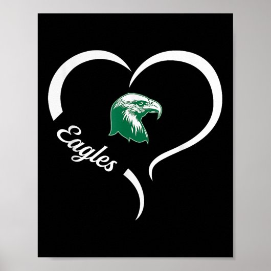 Thatcher Eagles Logo Half Heart Slogan HS Poster (Voorkant)