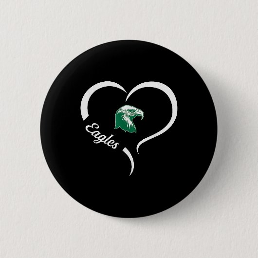 Thatcher Eagles Logo Half Heart Slogan HS Ronde Button 5,7 Cm (Voorkant)