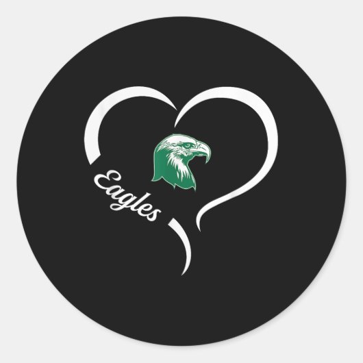 Thatcher Eagles Logo Half Heart Slogan HS Ronde Sticker (Voorkant)